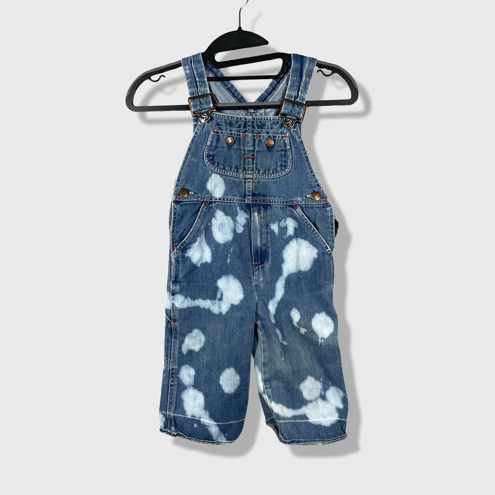 Big Mac Toddle Time Overalls Kids 4T Blue Bleach Wash Workwear Denim Vintage 80s